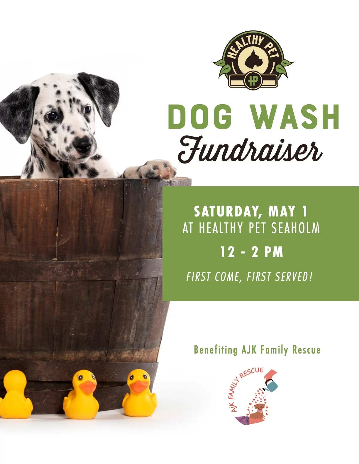 Healthy Pet Dog Wash Fundraiser - Saturday, May 1